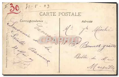 A Santa Bauma — O Grande Carvalho — Foto Atelier Baudouin, Marselha — Verso