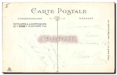 Le Grand Chêne — Sainte-Baume — wydawca nieznany, numer serii nieczytelny — Rewers