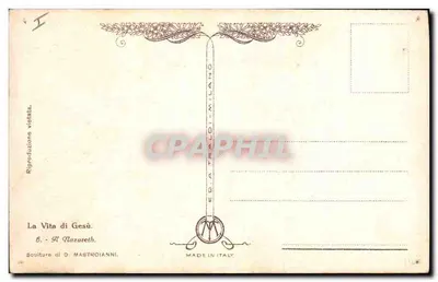Szenen aus Nazareth — Skulpturen von D. Mastroianni — Italienischer Verlag — Rückseite