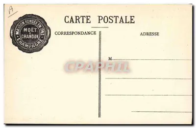 Moët et Chandon — Mise des Vins en Bouteilles — Fot. Em. Cheque, Imp. Edit., Epernay — Verso
