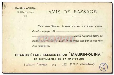 Le Puy — Statua Najświętszej Maryi Panny Francji na Rocher de Corneille — wydawca Maurin-Quina, nr 1 — Rewers