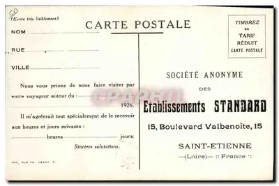 Publicidade para um artigo em tecidos New-Flexible — Sociedade Anônima dos Estabelecimentos Standard, Saint-Étienne — Verso
