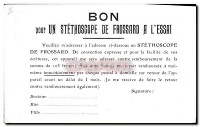 Doktor Gelé de Francony — Tours (Indre-et-Loire) — Komercyjna kartka pocztowa — Rewers