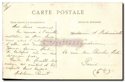 Floresta de Fontainebleau — Le Pharamond — B.C.F., Paris, n° P — Verso