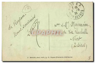 Entrada a la Gironde — El Faro de Cordouan — F. Braun, fot.-edit., O. Royan (Charente-Inférieure) — Reverso