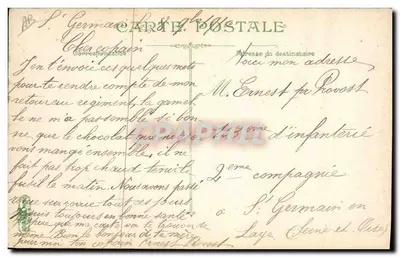 Infanteria — Batimento das coberturas — L.V. & Cie, n° 3596 — Verso