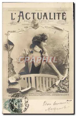 Mulher em traje elegante — L'Actualité Française & Littéraire Illustrée — Paris