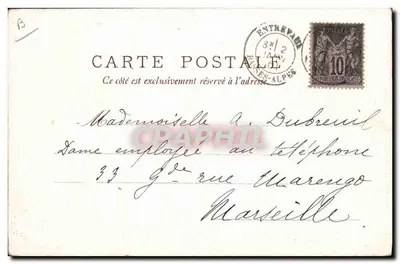 França — carta postal com mapa geográfico e mulher personificando a França — editada por Raphael Tuber & Fils, Paris, n° 78 — Verso