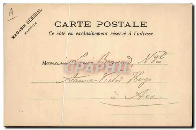 França — Bandeira tricolor e símbolos republicanos — Magasin Général, Marselha — Verso