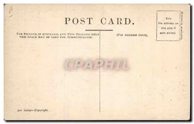 Queensland — figura alusiva segurando um escudo — Ét. Declosay 1905 — Verso