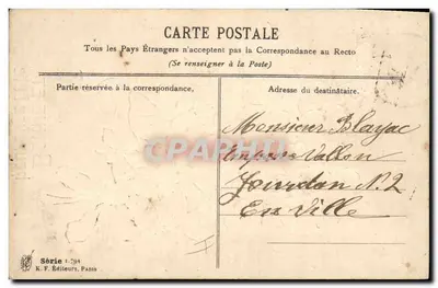 Bouquet de violetas — Bonne et heureuse fête — K. F. Éditeurs, Paris, Série 1-794 — Verso