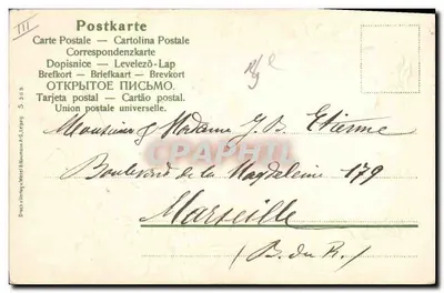 Mujer con sombrero de cilindro — flores de cerezo — editor Wenzl & Neumann, n° S 369 — Reverso