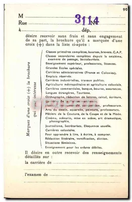 A ESCOLA UNIVERSAL — Paris (XVIe) — cartão postal publicitário — Verso