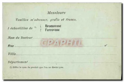 Laboratori del Bromovose — Parigi-XI — editore sconosciuto, numero di serie non visibile — Verso