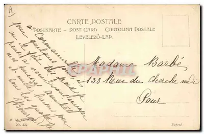 Jovem mulher com chapéu — segurando um buquê de violetas — editor M. Vienné, n° 322 — Verso