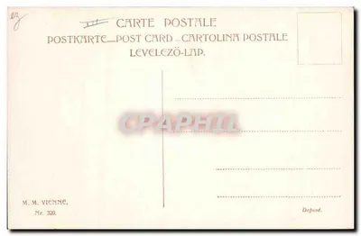 Cavaleiro em carruagem a cavalo — cena invernal — M.M. Vienne, n° 320 — Verso