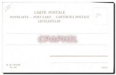 Pferjagd — Landschaftsszene — M. M. Vienne, n° 218 — Rückseite
