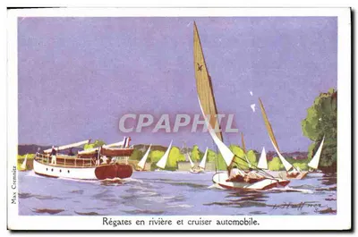 Regatas em rio e automóvel cruzeiro — Max Grennitz — L. Haffner