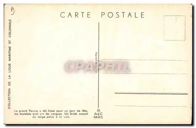 Navio com pavilhão — Coleção da Liga Marítima e Colonial — Editor E.A.E.C. Paris — Verso