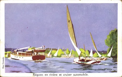Đua thuyền trên sông và xe cruiser — Max Cremnitz — L. Hoffner 3