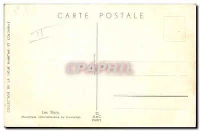 As Estrelas — Monotipos internacionais ao navegar — Coleção da Liga Marítima e Colonial, Paris — Verso