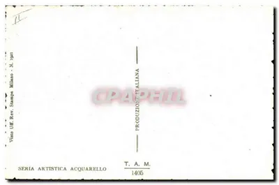 Íris azul — flor e botões — T.A.M. série artística aquarela n°1405 — Verso