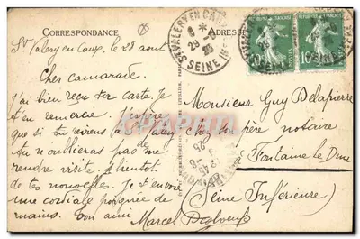 Saint-Valery-en-Caux — Przystań w Dniu Burzy — Seine Imp. ND — Rewers