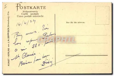 Strasbourg — Astronomiczny zegar — Kunst-Verlag von J.A. Deppisch, Strasbourg — Rewers