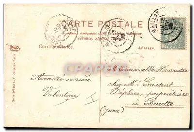 Kasteel aan de rand van een meer — rand van margrieten — uitgever K. F. Paris, serie 199 — Achterkant