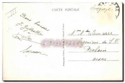 Arredores de ÉPERNAY (Marne) — As Colheitas na Champagne — Edição Bourgogne Frères, Château Thierry, n°28 — Verso