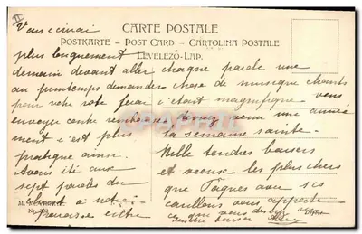 Jovens apaixonados com pássaro — Joyeuses Lâques! — M. N. VERNET, N° 503 — Verso
