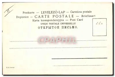 Junge Frau in weißem Kleid mit Blumenbouquet — Illustration — Union Postale Universelle, n° 162 — Rückseite