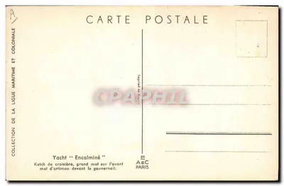 Jacht "Encalminé" — ketch rekreacyjny z wysokim masztem przed sterem — L. Hoffner, nr 5 — Rewers
