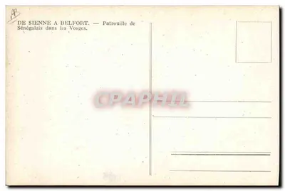 Sénégalais nos Vosges — Patrulha de Sénégalais em Belfort — Verso