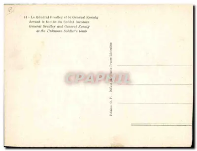 Geral Bradley e Geral Koenig diante da tumba do Soldado Desconhecido — Edições O.P. n°41 — Verso