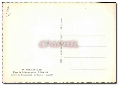 Praia de desembarque em Hermanville — 6 junho 1944 — C.A.P. Paris — Verso
