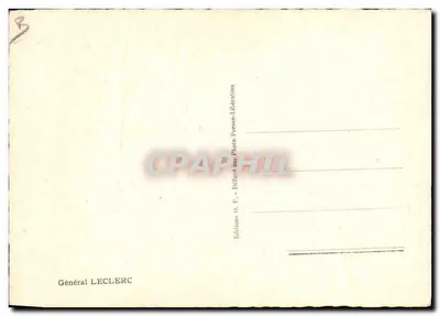 Geral Leclerc — Partida de tropas — Edições O.P. - Distribuído por Photo-Presse-Libération — Verso
