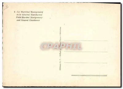 O Marechal Montgomery e o Geral Eisenhower — Edições Photo-Press-Liberação — Verso