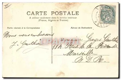 Ragazza in costume tradizionale toulois — Mille buoni auguri dalla Touraine — M.T. n°584 — Verso