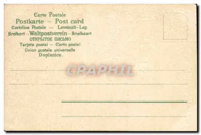 Pense em mim — carta postal multilíngue — Verso