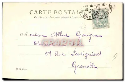 Mujer en retrato — felicitaciones de año nuevo — G.B. Paris — Reverso