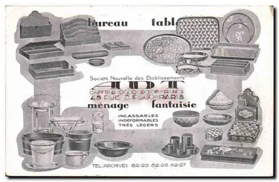 Jouets et articles de ménage — collection illustrée — A. Fournier, représentant à Marseille — Verso