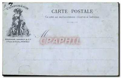 O Leão e o Rato — fábula ilustrada — Confiserie Roussier, Sarret & Cie, Grenoble. — Verso