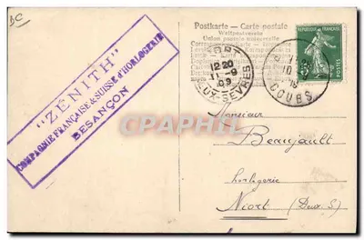 Balão a ar quente Montre Zenith — Grande Prêmio de Paris 1900 — Compagnie Française & Suisse d'Horlogerie — Verso