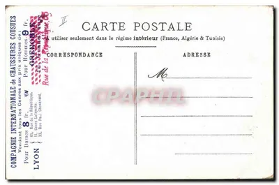Scena życia orientalnego — trzy kobiety w strojach tradycyjnych — Compagnie Internationale de Chaussures, Lyon — Rewers