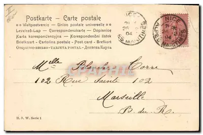 Kobieta z kapeluszem — rysunek tuszem — E.M. Kantner, 1901 — Rewers