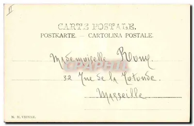 Jovem mulher em vestido elegante — para o século XX — editor M. M. Vienne, n° II — Verso