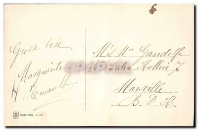 Dwa dzieci z羔ą i królikiem — wydawca Renardt, seria 615 — Rewers