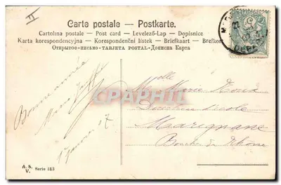 Zimowy krajobraz śnieżny — Szczere życzenia na szczęśliwy rok — A.S. Serie 513 — Rewers