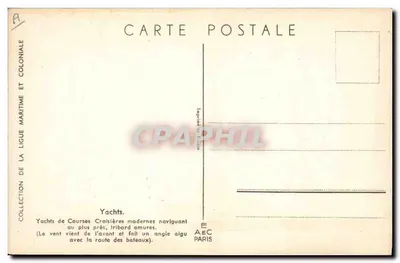 Yates de Cruzeiros Modernos — Coleção da Liga Marítima e Colonial — Impresso em Paris — Verso